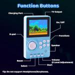 Kids Handheld Video Game Console Built in 100 16-bit Games, Handheld Retro Gaming Console, Trave-friendly Game Console, 2.8" Color Screen, Rechargeable Battery, Handheld Game Console for Boy Girl
