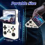 Blidinner R36S Retro Handheld Video Game Console -Linux System,3000mAh Battery,3.5 Inch Screen,64G TF Card,20000+ Classic Games,Portable Game Console for Present to Give Friends for Christmas-White