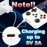 Blidinner R36S Retro Handheld Video Game Console -Linux System,3000mAh Battery,3.5 Inch Screen,64G TF Card,20000+ Classic Games,Portable Game Console for Present to Give Friends for Christmas-White