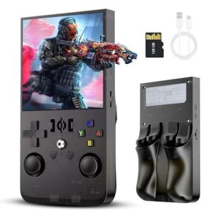 R36MAX Retro Handheld Game Console with Open Source Linux System, 128GB TF Card Built-in 22,000+ Classic Video Game, Portable Gaming Console with 4.0-inch IPS HD Screen & 4000mAh Battery