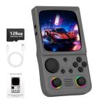 R36TMAX Retro Handheld Game Console, Retro Gaming Console 4.0'' IPS Screen with 18,000+ Classic Games, Supports Wi‑Fi Multiplayer & 2-Player Mode, 4000mAh Battery (Gray 128GB)