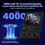 R36TMAX Retro Handheld Game Console, Retro Gaming Console 4.0'' IPS Screen with 18,000+ Classic Games, Supports Wi‑Fi Multiplayer & 2-Player Mode, 4000mAh Battery (Gray 128GB)