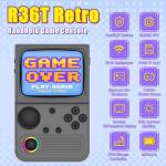 R36T Retro Gaming Console, 3.5'' IPS Screen CRT-Inspired, Handheld Game Console with 18000+ Classic Games, 3500mAh Battery, Supports Multiple Mainstream Emulators, WiFi Network Battling, 64GB (Grey)