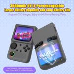 R36T Retro Gaming Console, 3.5'' IPS Screen CRT-Inspired, Handheld Game Console with 18000+ Classic Games, 3500mAh Battery, Supports Multiple Mainstream Emulators, WiFi Network Battling, 64GB (Grey)