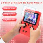 Handheld Games Consoles, Retro Handheld Game Console With a 3 inch Screen, Featuring over 500 Classic Games Pre Installed, Handheld Games Device Comes with Dual Controllers (Red)