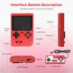 Handheld Games Consoles, Retro Handheld Game Console With a 3 inch Screen, Featuring over 500 Classic Games Pre Installed, Handheld Games Device Comes with Dual Controllers (Red)