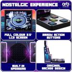 Orb - Mini Finger Dance Arcade Machine, 19 in-Built Songs, 4 Difficulty Levels, 8-Bit Retro Arcade Games, 2.5” Full Colour Screen, 5-Way Touch Pad Controller, Volume Control, Gift for Him & Her
