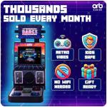 Orb - Mini Finger Dance Arcade Machine, 19 in-Built Songs, 4 Difficulty Levels, 8-Bit Retro Arcade Games, 2.5” Full Colour Screen, 5-Way Touch Pad Controller, Volume Control, Gift for Him & Her