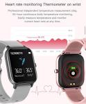 Blue Smart Watch with Fitness Tracker and Temperature Monitor