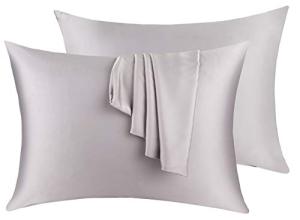 100% Mulberry Silk Pillowcases - 2 Pack, Grey