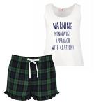 Tartan Frill Short Pyjama Set for Menopause Comfort
