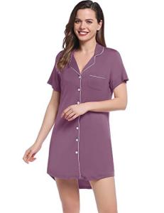 Amorbella Bamboo Menopause Nightshirt - Dusty Purple