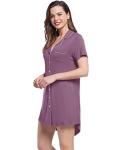 Amorbella Bamboo Menopause Nightshirt - Dusty Purple