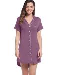 Amorbella Bamboo Menopause Nightshirt - Dusty Purple