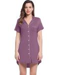 Amorbella Bamboo Menopause Nightshirt - Dusty Purple