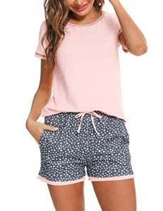 Litherday Women's Cotton Short Sleeve Pajama Set