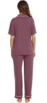 Soft Button Down Pajamas with Pockets for Women