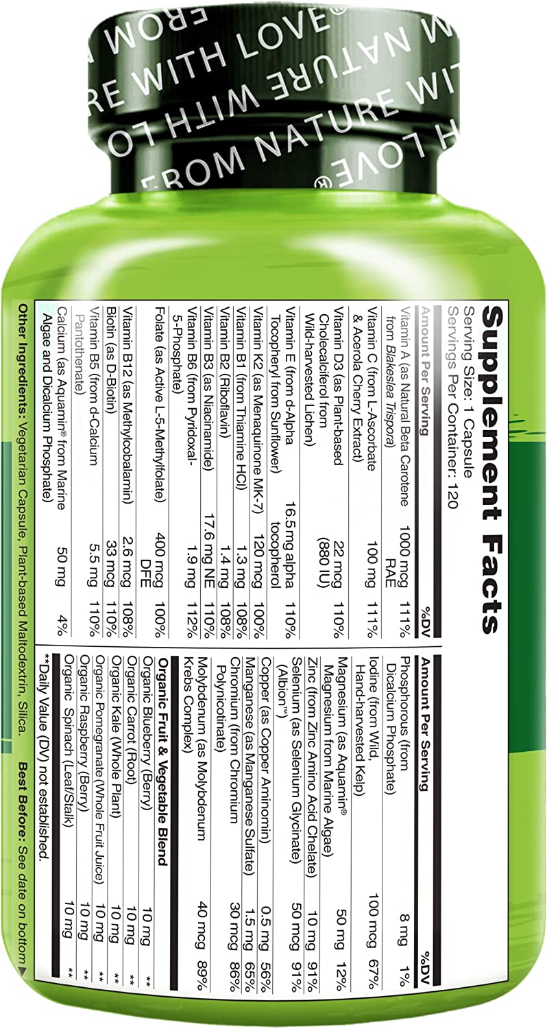 Male Energy Boosting Multivitamin - NATURELO 120 Capsules