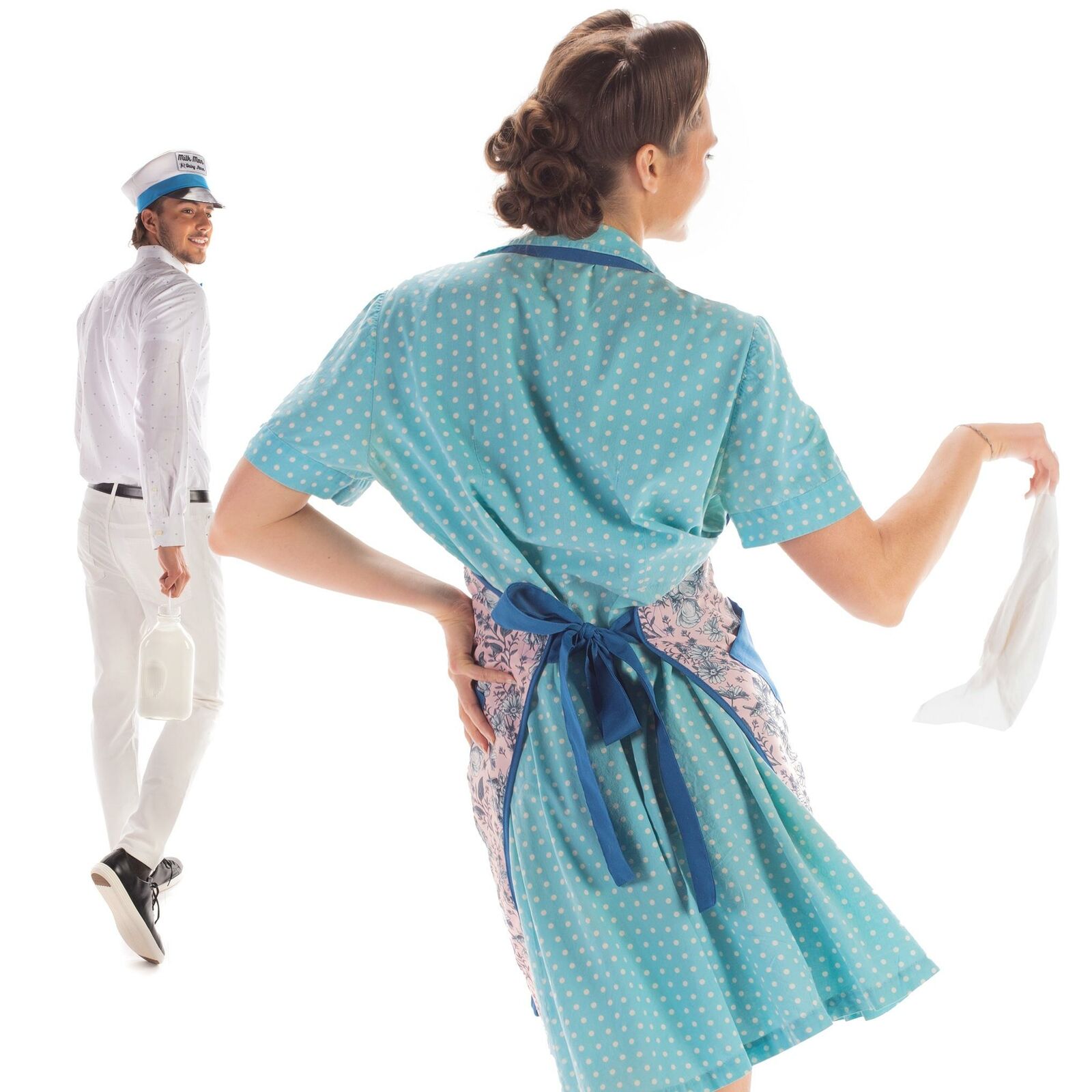 Brybelly Milkman & 50s Housewife Couple's Costume