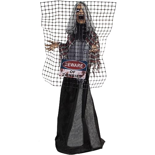 Animated Electrified Zombie Decoration for Halloween Fun