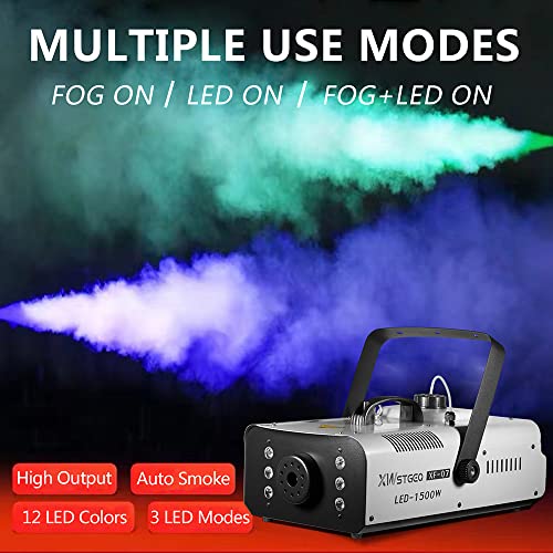 1500W Fog Machine with LED Lights and Remote
