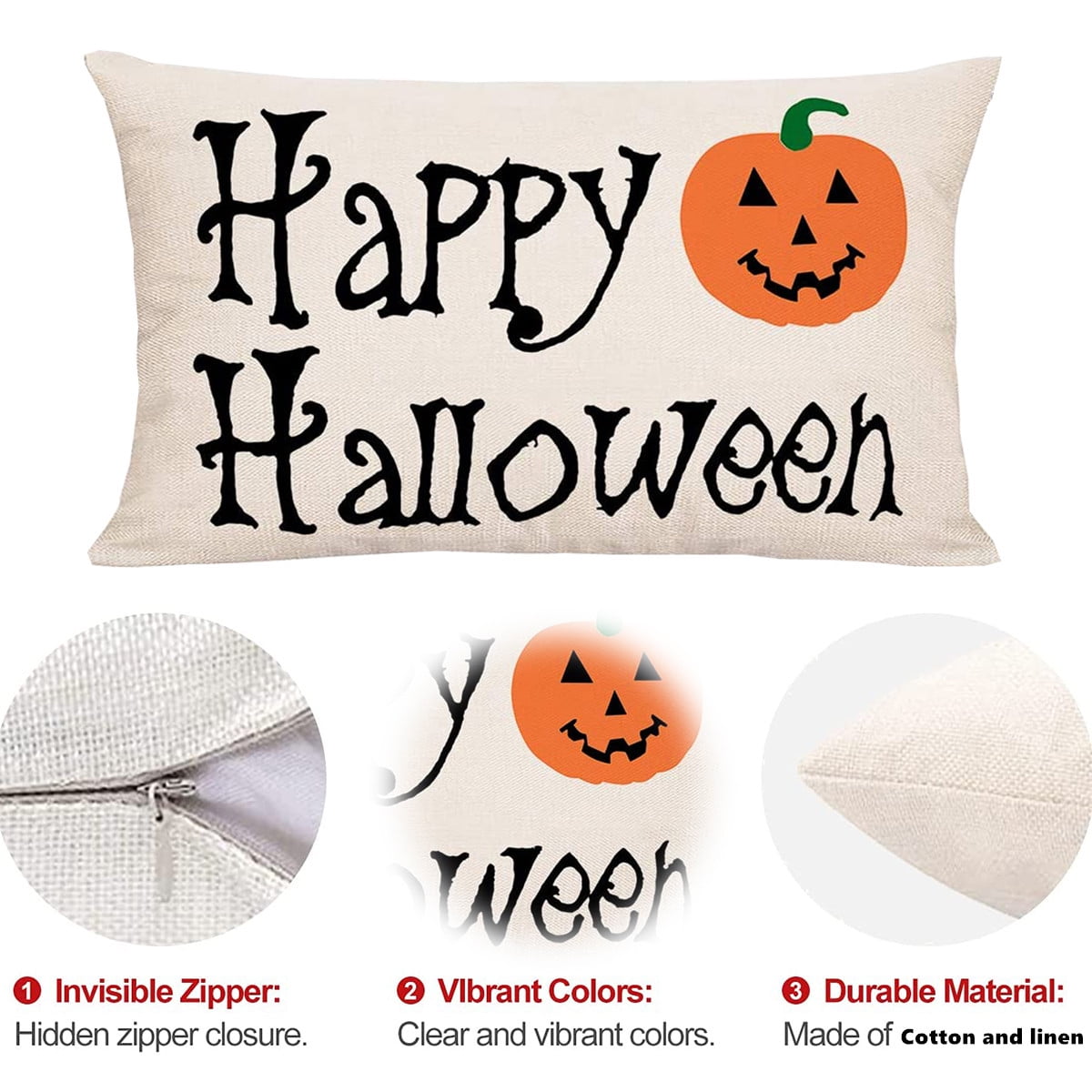 Hocus Pocus Halloween Pumpkin Pillow Cover 20x12