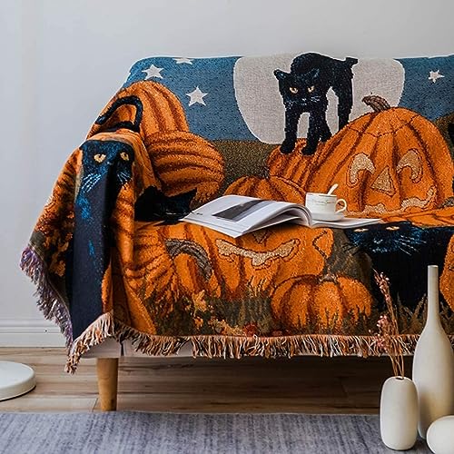 Vintage Halloween Cotton Sofa Blanket
