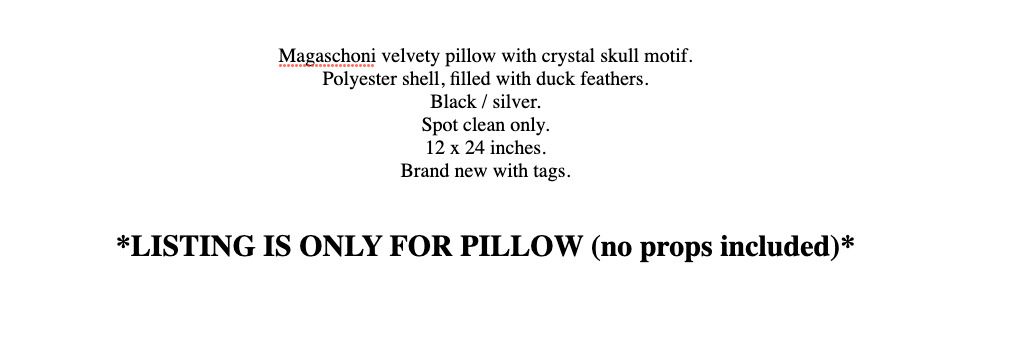 Crystal Skull Pillow – Black and Silver Halloween