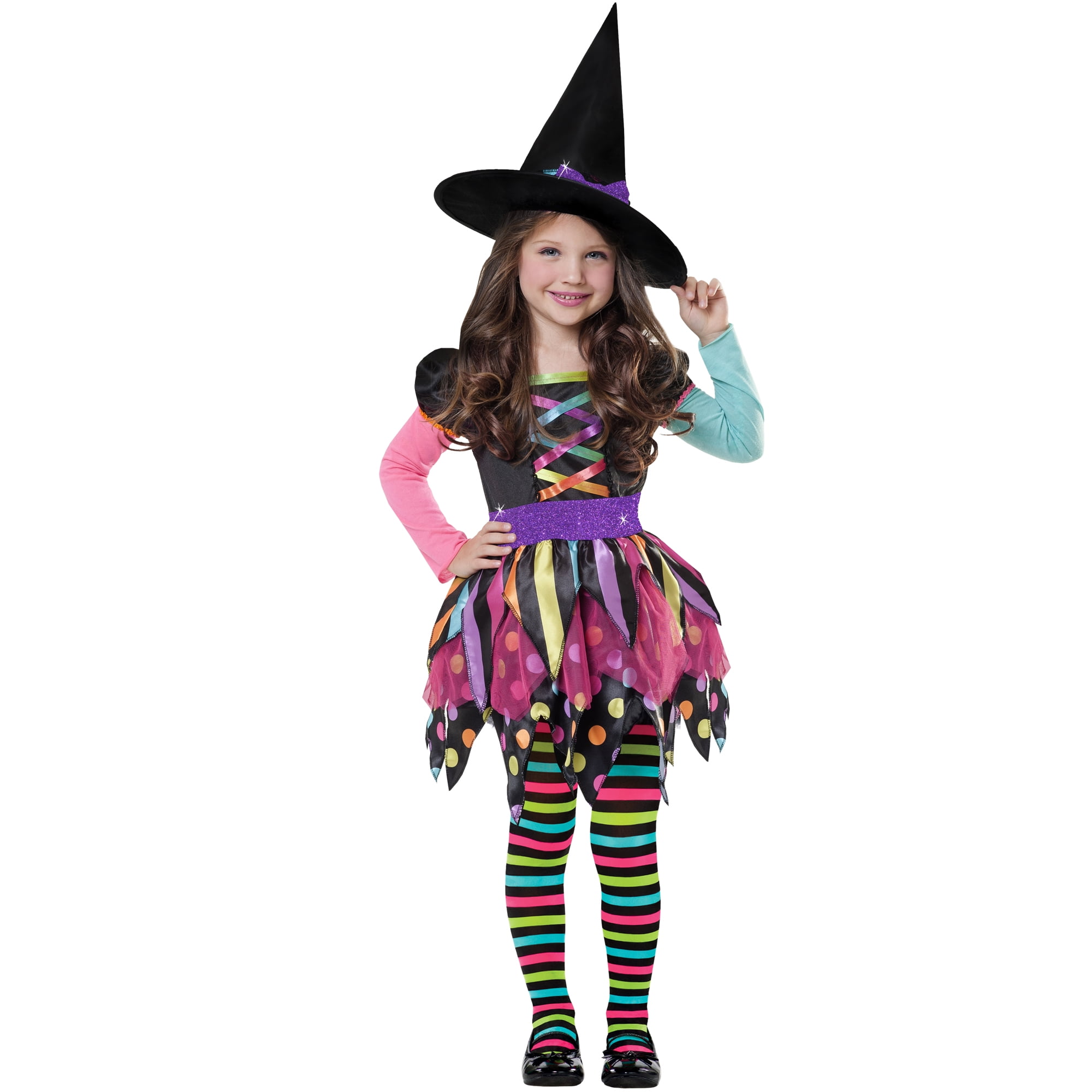Mismatch Witch Girl's Halloween Costume, Small