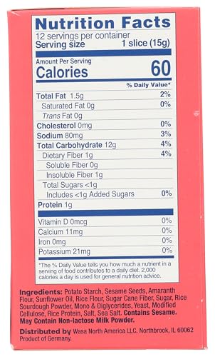 Wasa Gluten-Free Sesame Sea Salt Crispbread 6.1 Oz