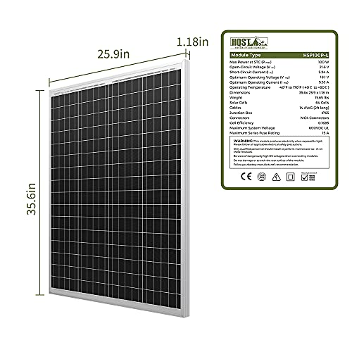 HQST 100W Solar Panel Kit with Charge Controller