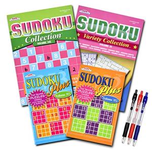 4-Pack of Sudoku Puzzle Books for Adults