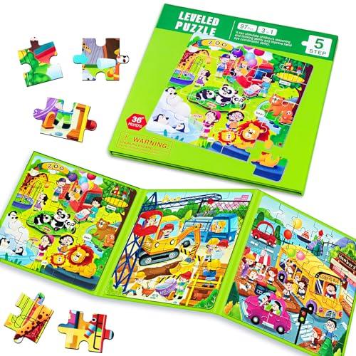 Magnetic Cartoon Jigsaw Puzzle Book for Kids