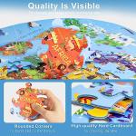 World Map Jigsaw Puzzle for Kids Ages 4-8
