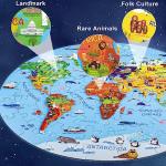 World Map Jigsaw Puzzle for Kids Ages 4-8