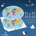 World Map Jigsaw Puzzle for Kids Ages 4-8