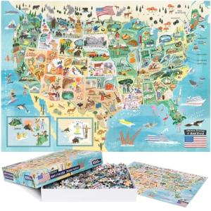 US Map Jigsaw Puzzle – 1000 Pieces for Everyone