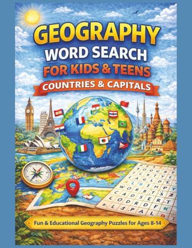 Childrens Geography Word Search Books 8.5x11
