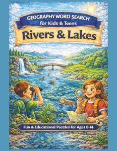 Rivers & Lakes Word Search for Kids 8-14