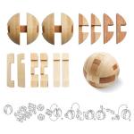 4 Pack Wooden Brain Teaser Puzzle Games