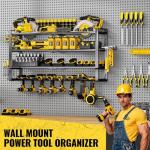 Heavy Duty Wall Mount Tool Organizer with Charging Station