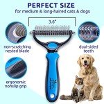 Pet Deshedding Brush - Double-Sided for Dogs & Cats
