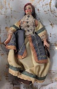 Vintage 7" Greek Cloth Doll on Stand