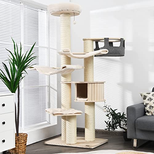 Multi-Level Cat Tower with Condo and Hammocks