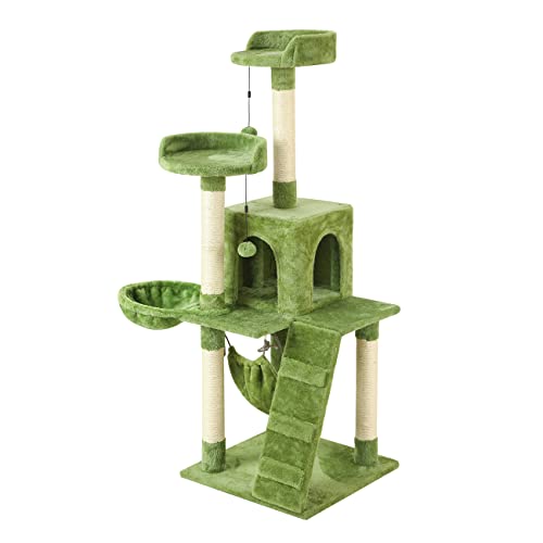 Green 53in Bengal Cat Tree with Accessories