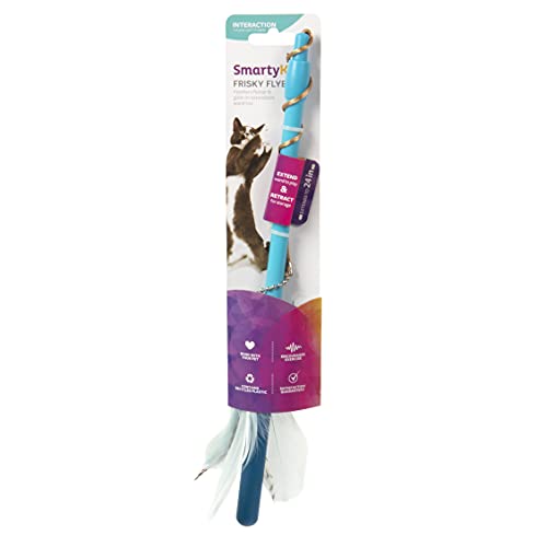 Extendable SmartyKat Frisky Flyer Feather Wand Cat Toy