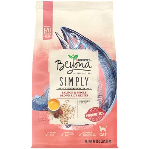 Purina Beyond Natural Limited Ingredient Dry Cat Food, Simply Salmon & Whole Brown Rice Recipe - 3 lb. Bag
