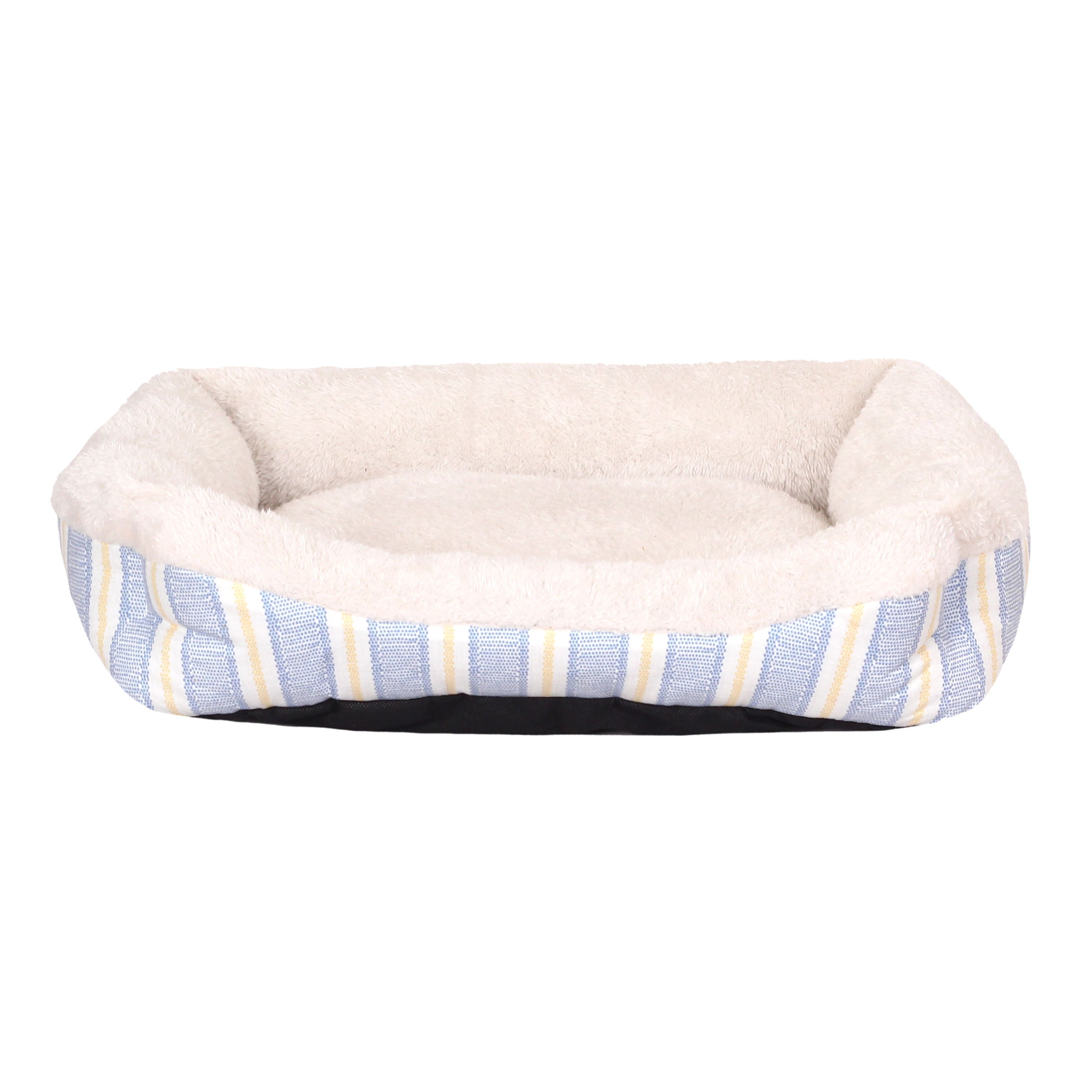 Cream & Blue Cozy Cuddler Cat Bed