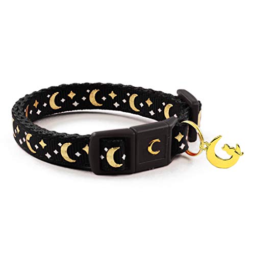 Glow-in-the-Dark Bengal Cat Collar with Moons and Stars