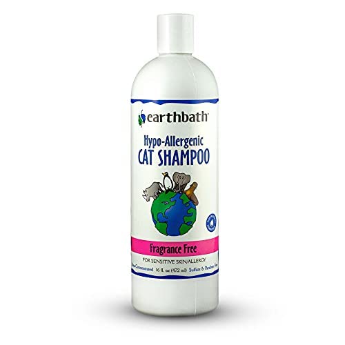 Earthbath Hypo-Allergenic Cat Shampoo - For Sensitive Skin & Allergies - Fragrance Free 16 oz
